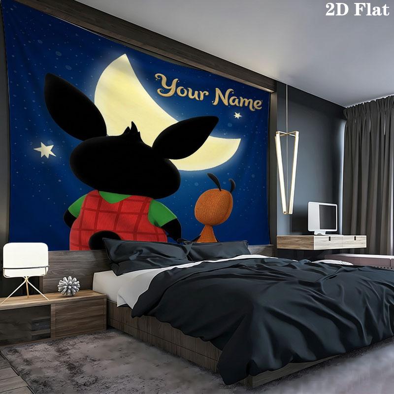 Bing Custom Name Wall Tapestry Aesthetic Wall Hanging Printed Fabric Blanket Decorative Tapestries for Bedroom Living Room Home Decor