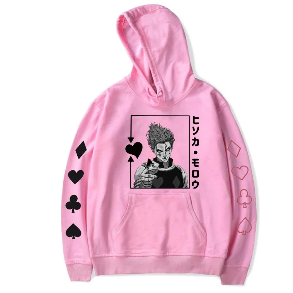 Hisoka Hunter X Hunter Anime Hoodie Harajuku Manga Spaß Schwarz-Weiß-Muster Neutrale Mode Streetwear Oversized Sportoberteil