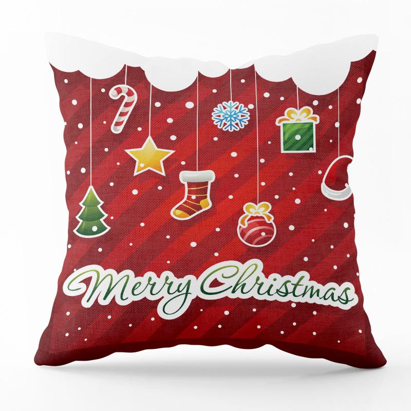 European and American New Year Christmas Printing Pattern Pillowcase Home Living Room Sofa Decoration Throw Pillow Pillowcase
