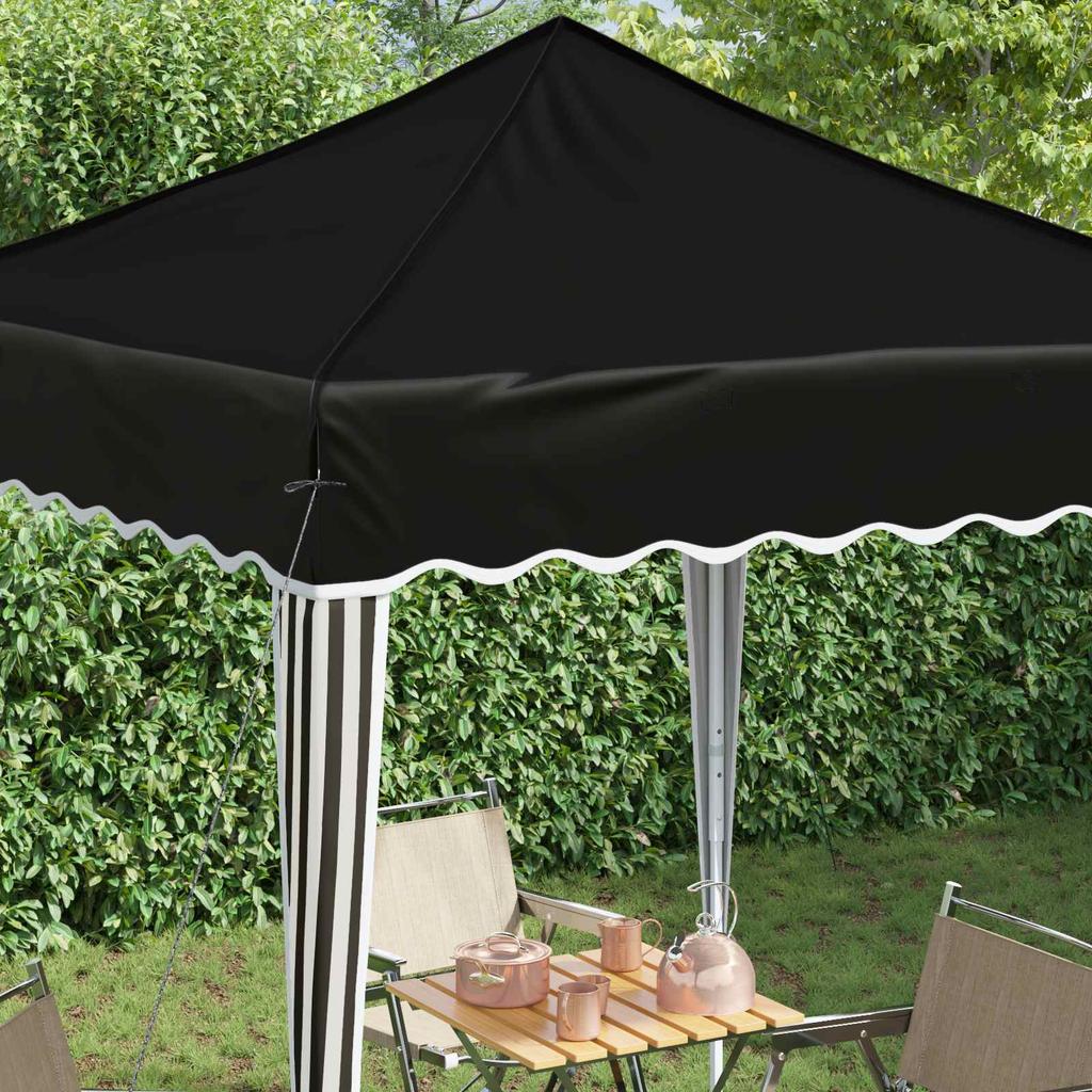 Pop Up Party Tent 195 X 195 X 245 Cm Black Oxford Fabric