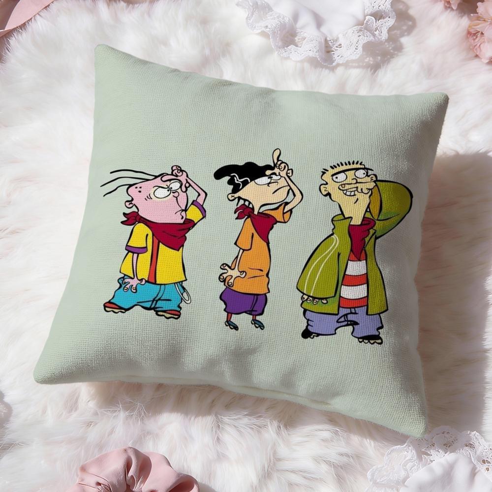 E-Ed, Edd n Eddy Cushion Cover Premium Comfort Reversible Pillow Cove -Two in One Design for Any Room & Car Interior