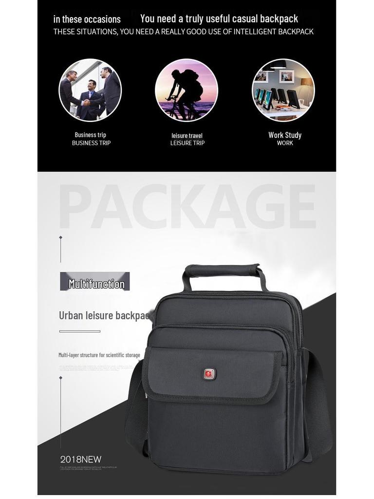 Pánská oxfordská taška přes rameno Swiss Army Knife: Vertikální crossbody a kabelka pro dojíždění do práce