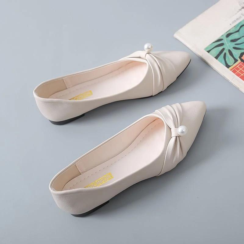 Fashion Ladies Footwear Slip-on With Bow Heel Moccasins Shallow High Quality Fashion Lastest Sale 2025 Summer Shoe 39 Women's Flat Shoes