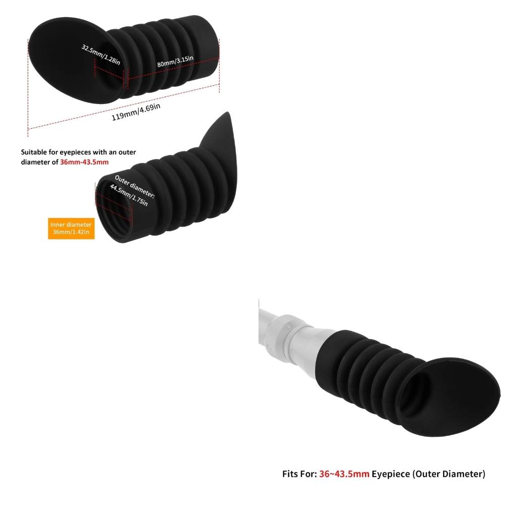 36mm Ocular Lens Extender Eyepiece Cover Obliqued Eyepiece Hood Rubber Eyepiece Cover for 36mm-43.5mm Ocular Lens CN