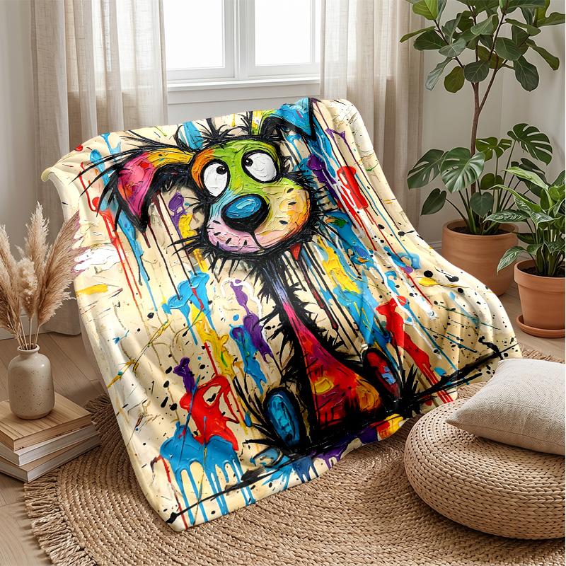 

Christmas Dogs in Hats blanket Personalized Name Flannel Blanket Soft Cozy Plush Throw for Sofa Bed Lightweight Home Decor 75x90cm