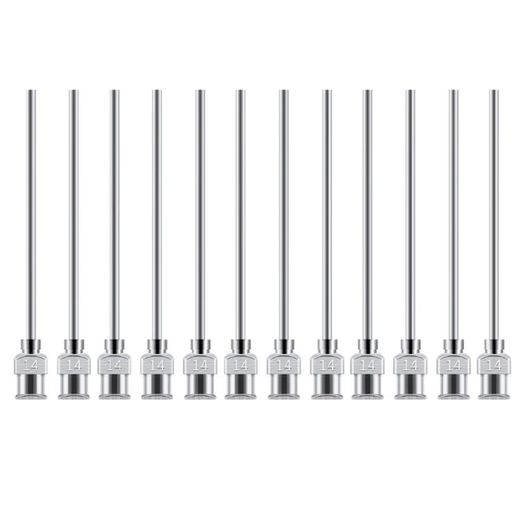 Pack of 12 Long Lastingly Stainless Steel Needle 50mm for Accurate Adhesive Dispensing with Enhancing Flows In DIY Projects
