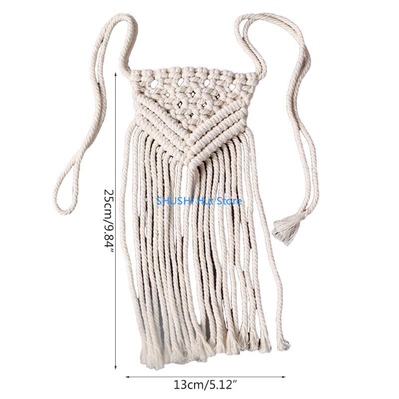 Macrame Curtain Tieback Hand-woven Cotton Tied Strap Rope Hanging Tassel Tying Bandage Curtain Accessories D57B
