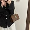 Fashion 2025 New Retro Solid Color Casual Spring Simple Chain Texture Shoulder Crossbody Small Square Bag