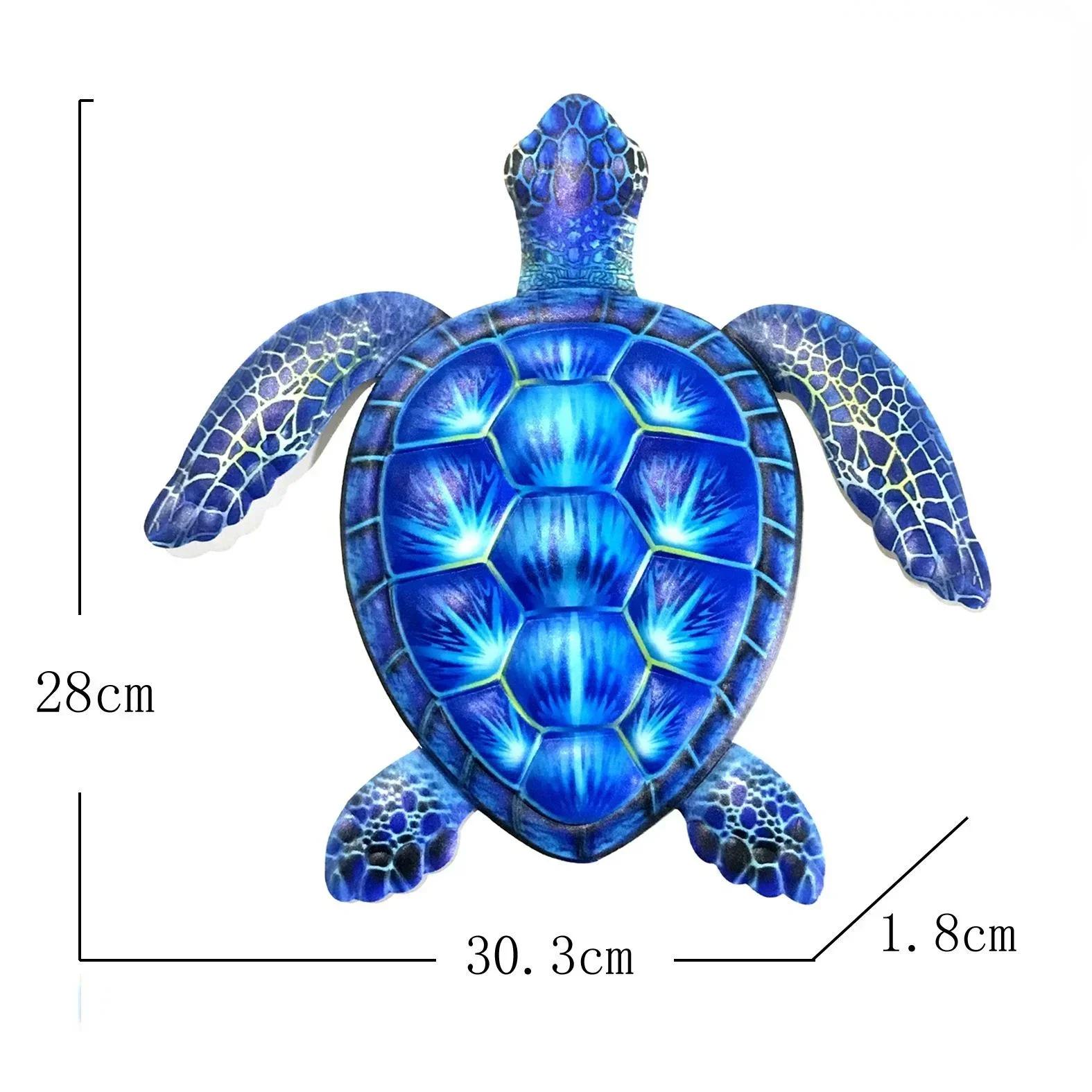 

Садовые украшения Crafts Blue Metal Sea Turtle Wall Sea Life Turtle Decor Metal Art Decor Черепаха Подвесная настенная живопись Home Decor синий