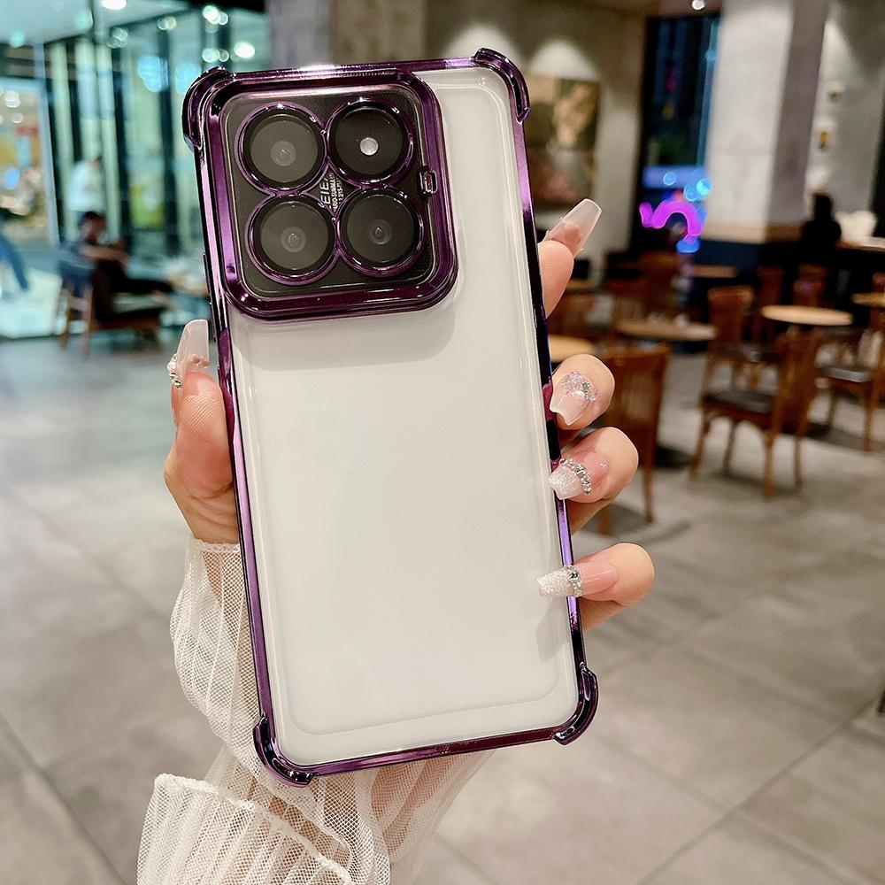 Electroplated Four Corners Anti Drop Transparent Protective Phone Cases for iPhone Samsung Huawei Honor Xiaomi Redmi OPPO Realme Vivo Infinix Tecno
