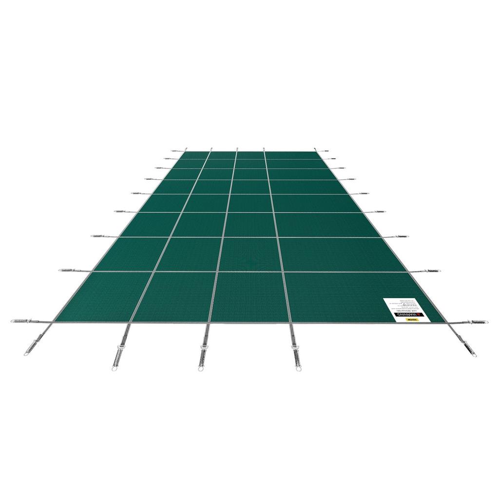 Pool Safety Cover 18x42ft, Inground Pool Cover fit for 16x40 ft Pool, Rectangle Inground Safety Pool Cover Green Mesh Solid Pool Safety Cover for