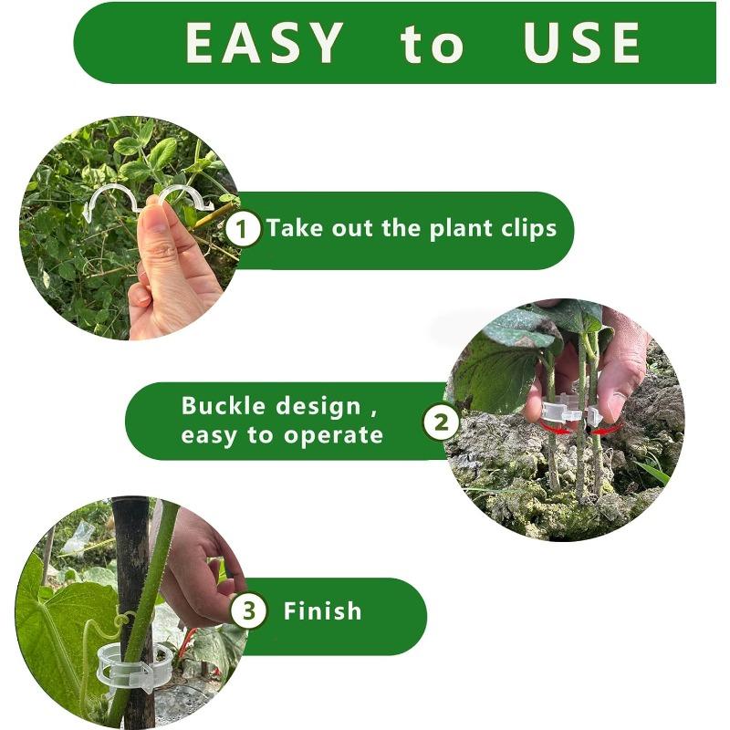 100/200/300Pcs Plant Support Clips Reusable Plant Binding Clip Tomato Trellis Clips for Vine Vegetables Grow Upright Healthier
