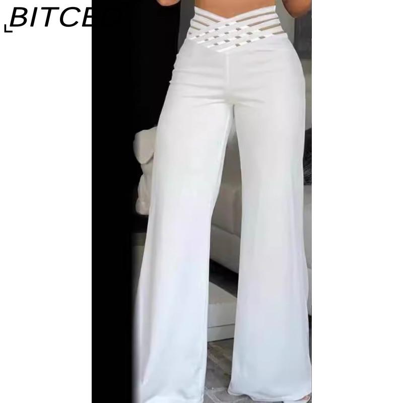 

BITCED Женские модные повседневные однотонные брюки и капри с принтом S белый