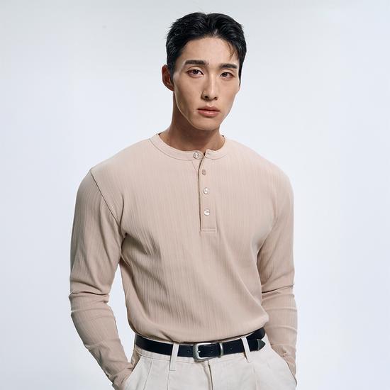 Torence Men’s Ribbed Henley Neck Long Sleeve T-Shirt 3 Colors