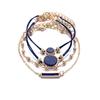 Boho Round Marble Charm Bracelet Set For Women Geometric Black String Rope Chain Bangle Female Bohemian Jewelry Gift