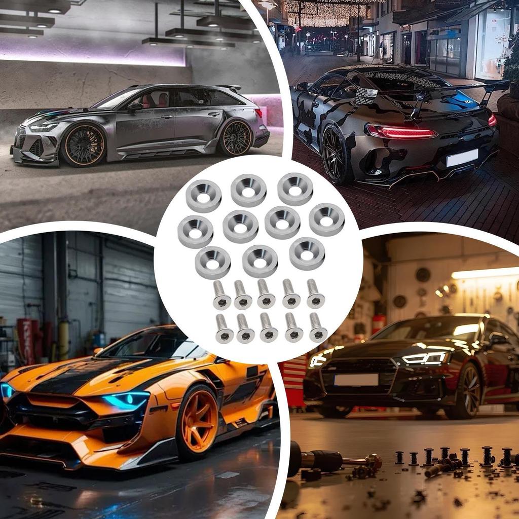 Kennzeichenschrauben Muttern Set für Auto Kennzeichen Abstandshalter M6 Korrosionsschutz 10 Stück Fahrzeug