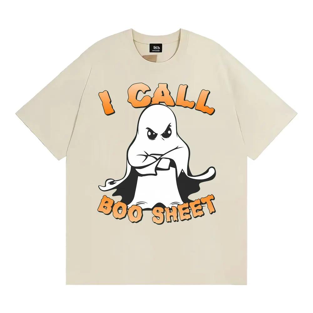 I Call Boo Sheet Ghost Funny Halloween Graphic Tshirts Unisex Women Fashion Vintage Short Sleeve Tshirt Summer Streetwear T Shirt S
