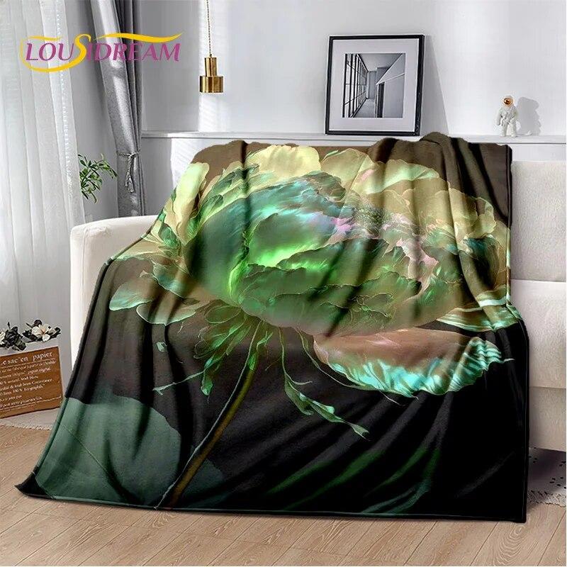 Dream Love Rose Severské květy Sedmikráska Deka, Měkká přehozová deka pro domov Ložnice Postel Pohovka Piknik Cestování Kancelář Krycí deka Dítě