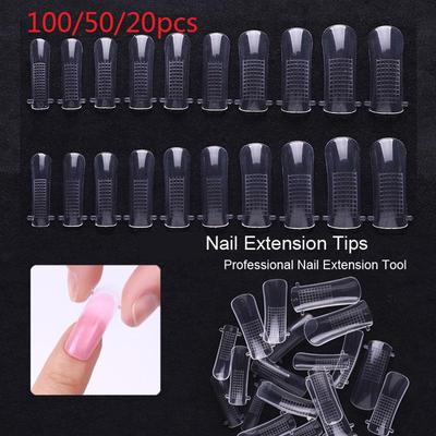 100/50/20 Stück Schnellbauform Tipps Nagelverlängerung Gel Falsche Nägel Dual Formen Fingerverlängerungswerkzeuge