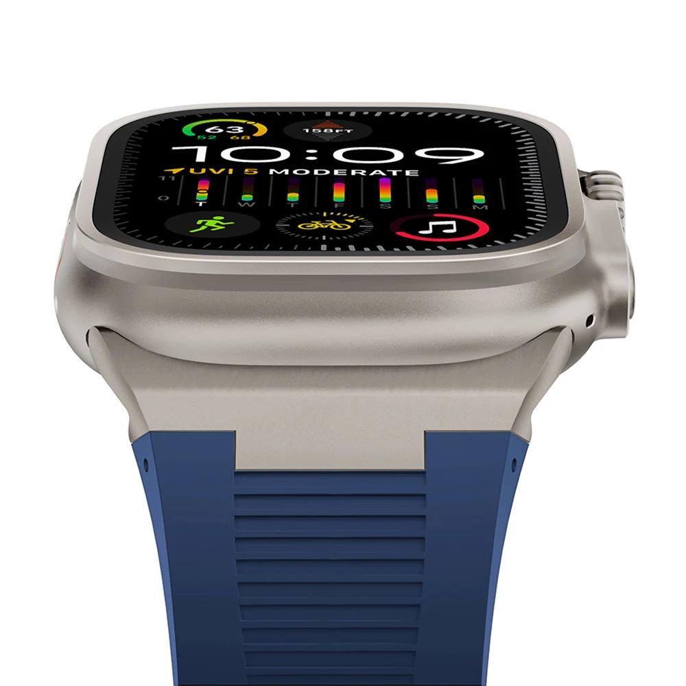 Soft Silicone Strap for Apple Watch Ultra 3 2 49mm 46mm 45mm 44mm Rubber Band for IWatch Series 11 10 9 8 7 6 5 SE 3 2 Bracelet