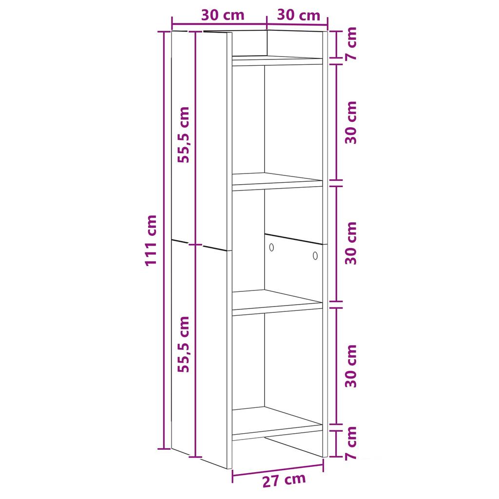 Bookshelf Sonoma Oak 30 x 30 x 111 cm Particleboard