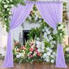 2pcs 5ft x10ft Chiffon Backdrop Curtains, 2 Layer Sheer Fabric Backdrop Drapes Drapes for Bridal Shower Wedding Arch Party Decor