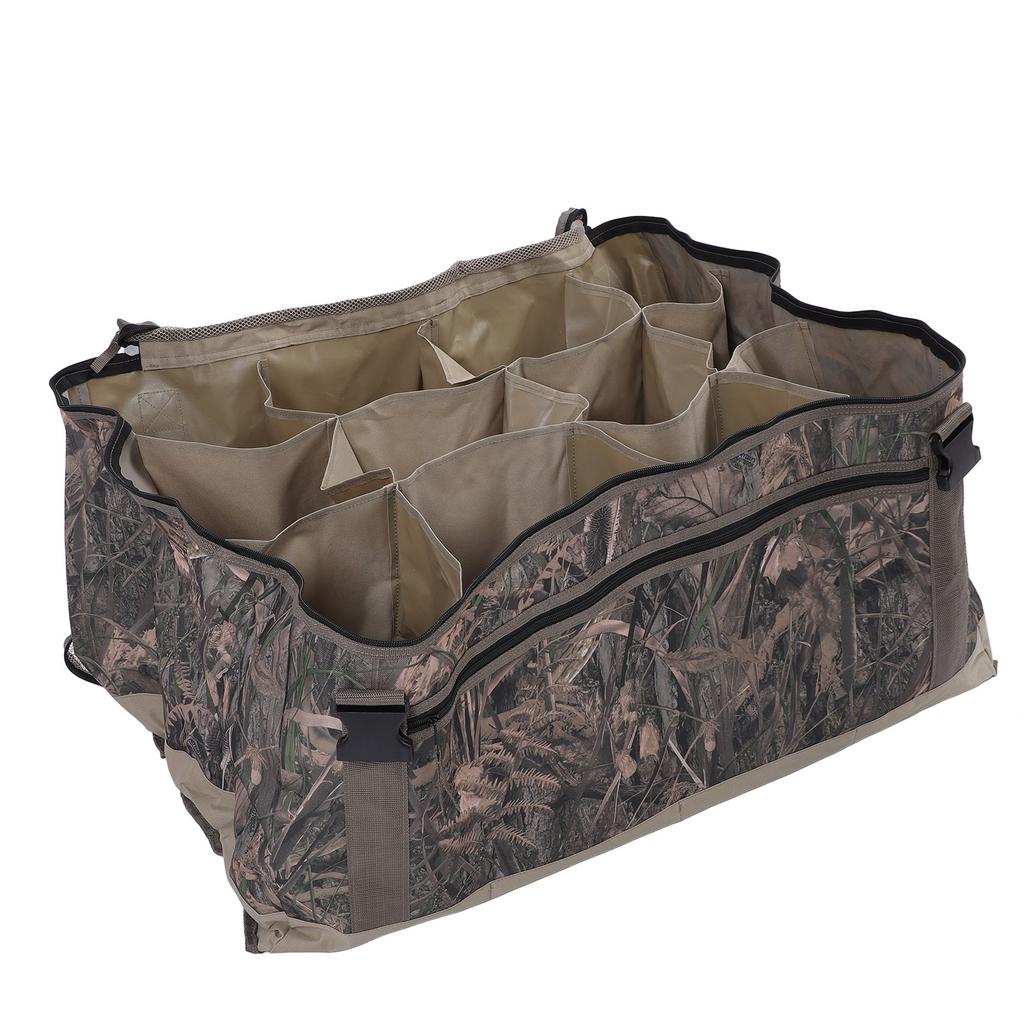 Taška na návnadu na kachnu Oxford Cloth 12 štěrbinová taška na návnadu na vodní ptactvo a husu s potahem ze síťoviny pro venkovní použití