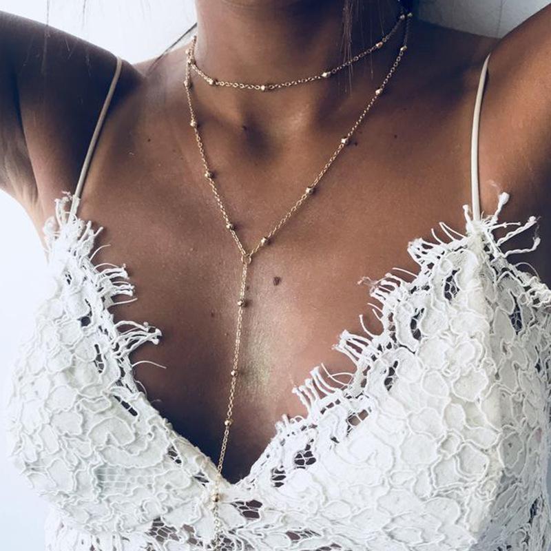 Set jewelry, personalized big-name design exaggerated round bead chain necklace choker women's suit