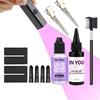 Professional Fast Curing UV Hair Extension Kit, Full Accessories Set with UV Lamp, 30g Glue, 30ml Remover, Anti-UV Shield for Home Salon DIY Use