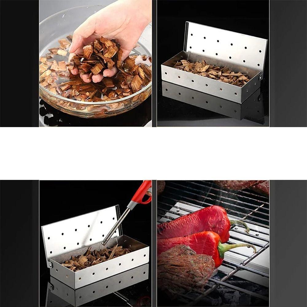 La boîte à fumée de Barbecue fonctionne avec des copeaux de bois, boîte à fumer pour gril à gaz ou à charbon de bois