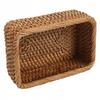 Rattan Hand Woven Square Storage Basket for Fruits and Office Supplies