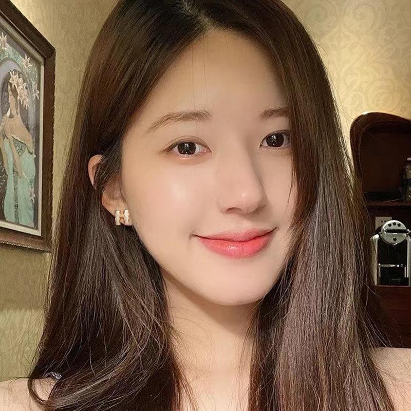 The Same Letter H Stud, Exquisite And Small Design, Light Luxury Atmosphere, High-End Enamel