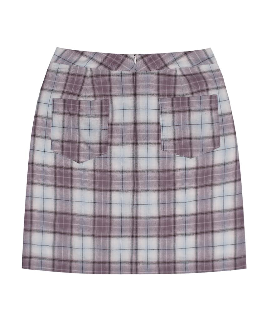 Lunakihu Wxsk002 Check Pattern Skirt (Purple)