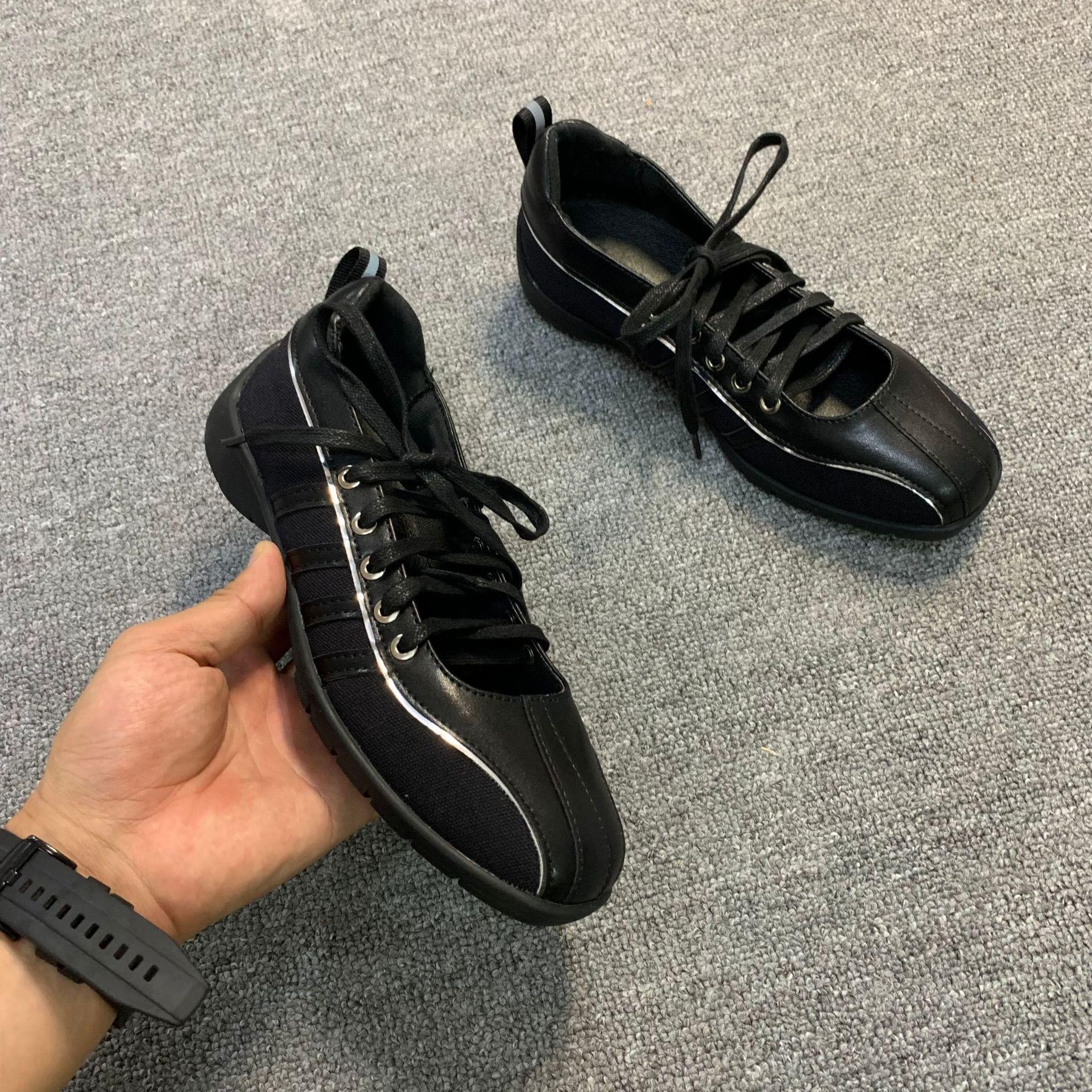 Квадратный каблук ремешок внутренняя высота увеличение повседневные Mary Jane туфли балетки весна 34