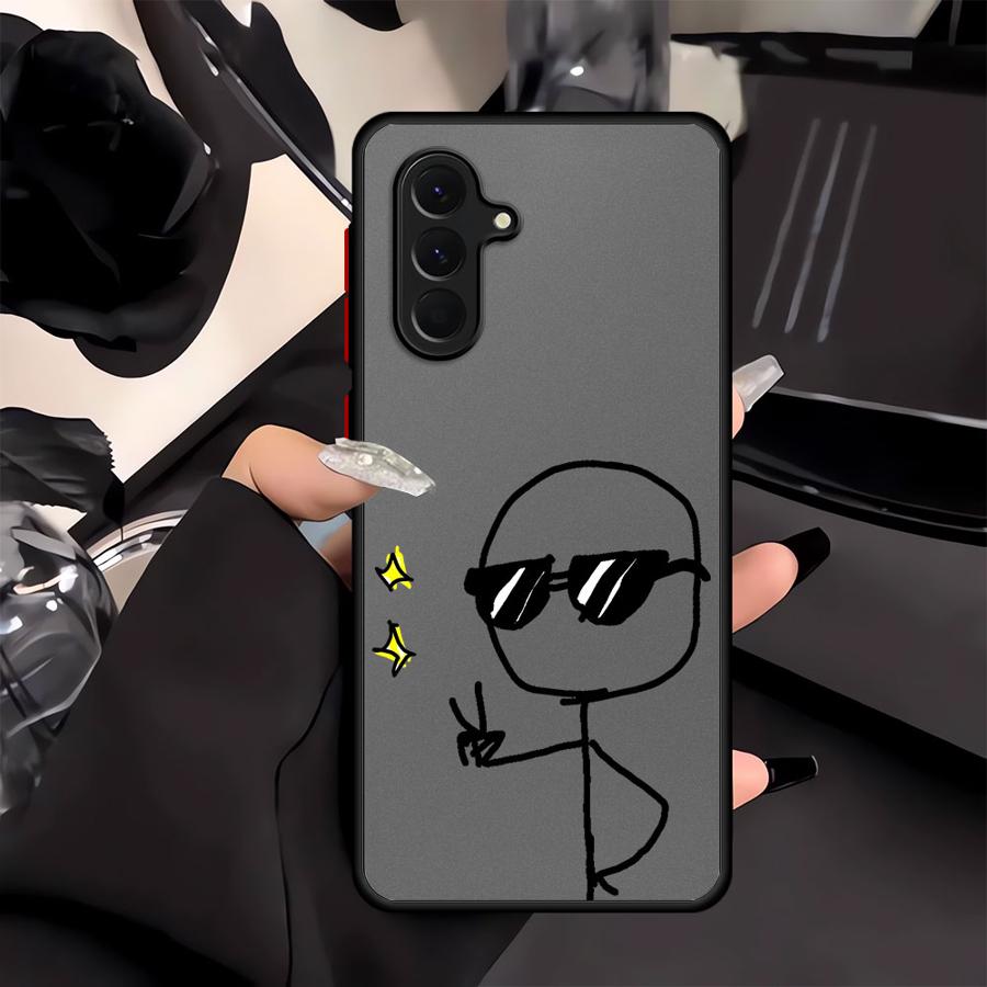 Cartoon Line People Phone Cover Case for Samsung Galaxy A52S A72 A73 A33 A16 A15 A54 A14 A23 A17 A52 A56 A55 A53 A34 A36 A35