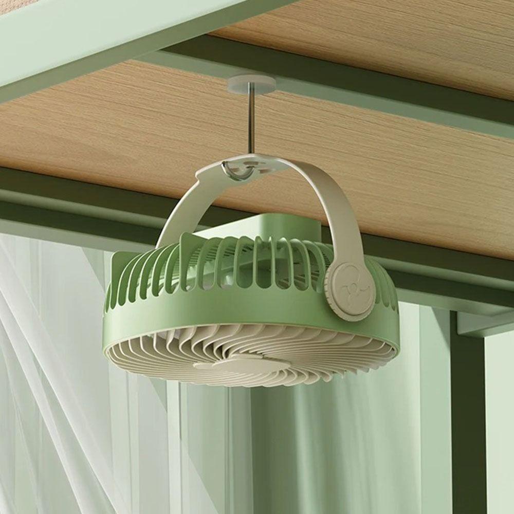 

USB Rechargeable Desktop Fan Strong Airflow Wall Mounted Fan Portable Air Conditioner Summer рожевий