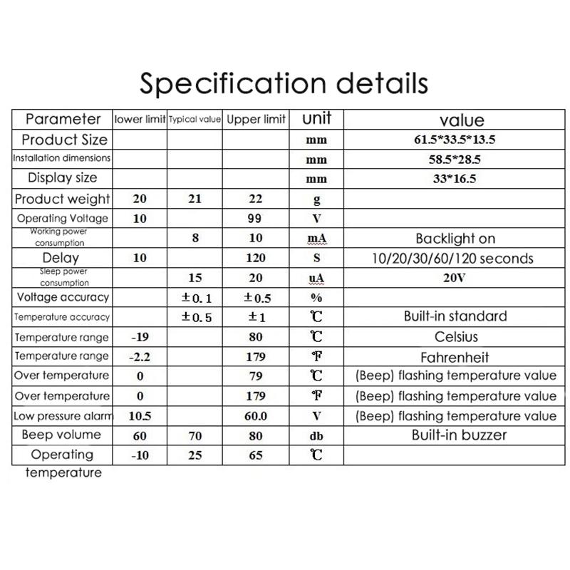 12v 24v 36v 48v60v72v Digital Battery Capacity Display Universal Lcd Car Motorcycle Lead-Acid Lithium Battery Monitor