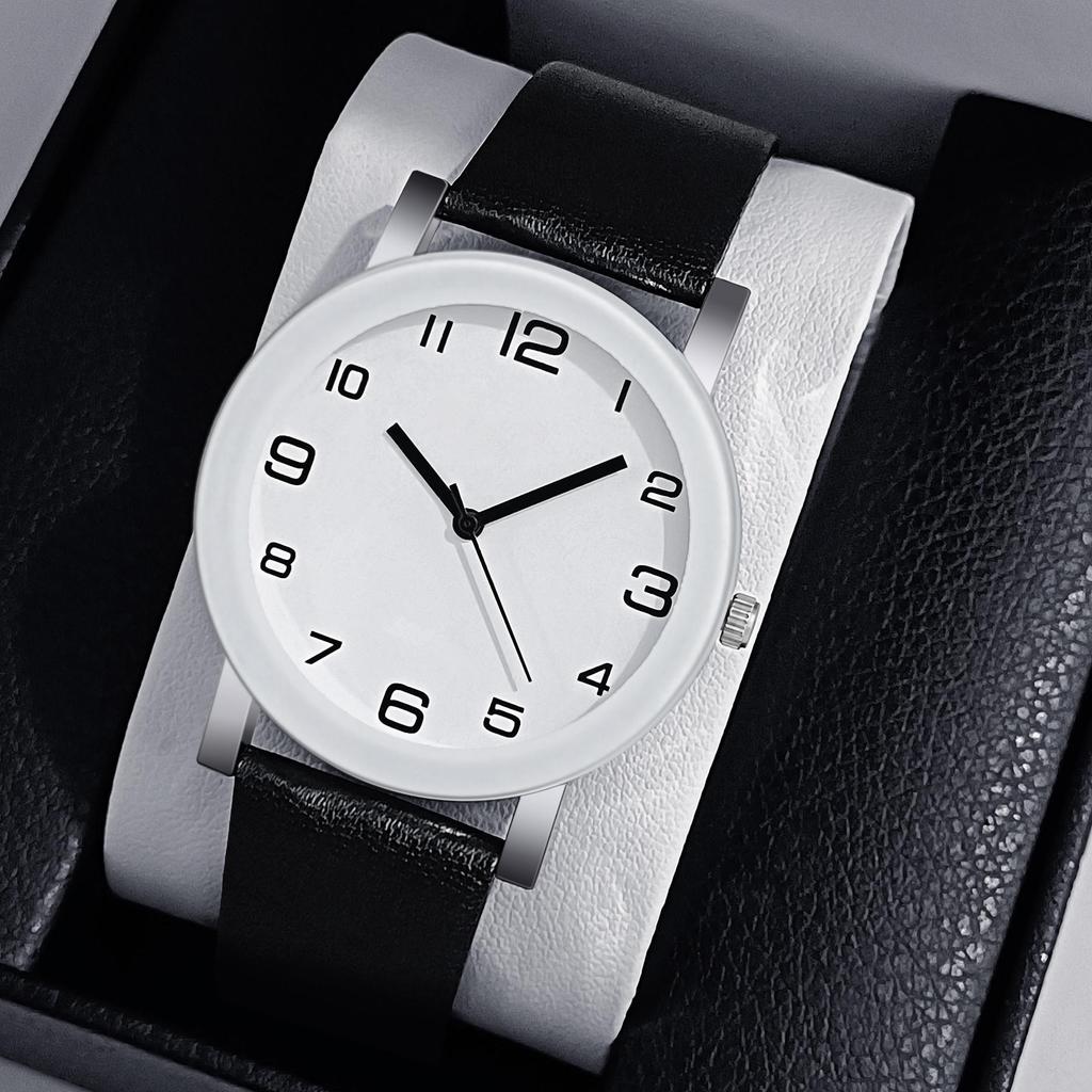 2023 Men's Minimalist Leather Strap Quartz Wristwatch