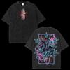 Akaza Demon Slayer Edição Limitada Vintage Anime Lavada Oversized Camiseta Kimetsu No Yaiba Lua Superior Camiseta Algodão Manga Curta Roupa Feminina Masculina
