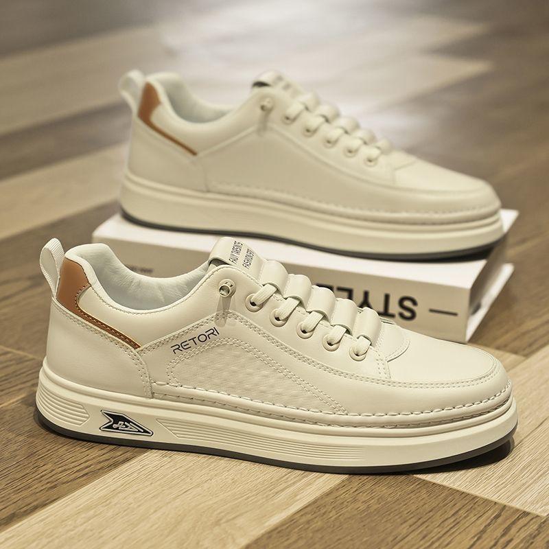 

Soft Leather Cover Foot Soft Bottom Trendy Versatile Daily Casual Board Shoes 44