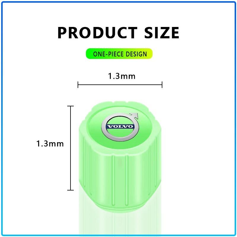 Car Tire Valve Caps Luminous Valve Stem Caps For Volvo XC90 XC60 XC70 XC40 V90 V60 V40 C70 C30 S80