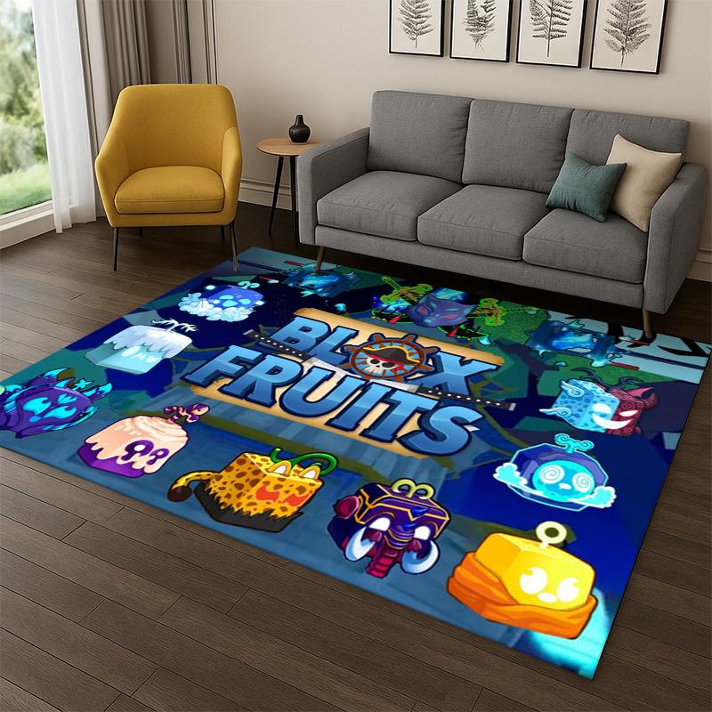 Tappeto Gioco Classico B-Blox Frutta Cartone Animato per Camera da Letto Soggiorno Divano Sala Giochi Zerbino Decorazioni per la Casa, Tappeto per Area Bambini Antiscivolo