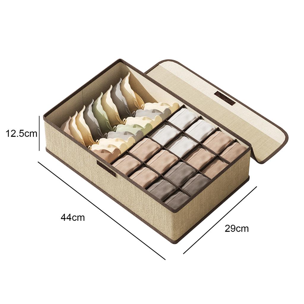 Underwear & Bras Drawer Organizers 13/17 Cell Foldable Cabinet Closet Storage with Lid Foldable Boxes Panty Scarf Ties