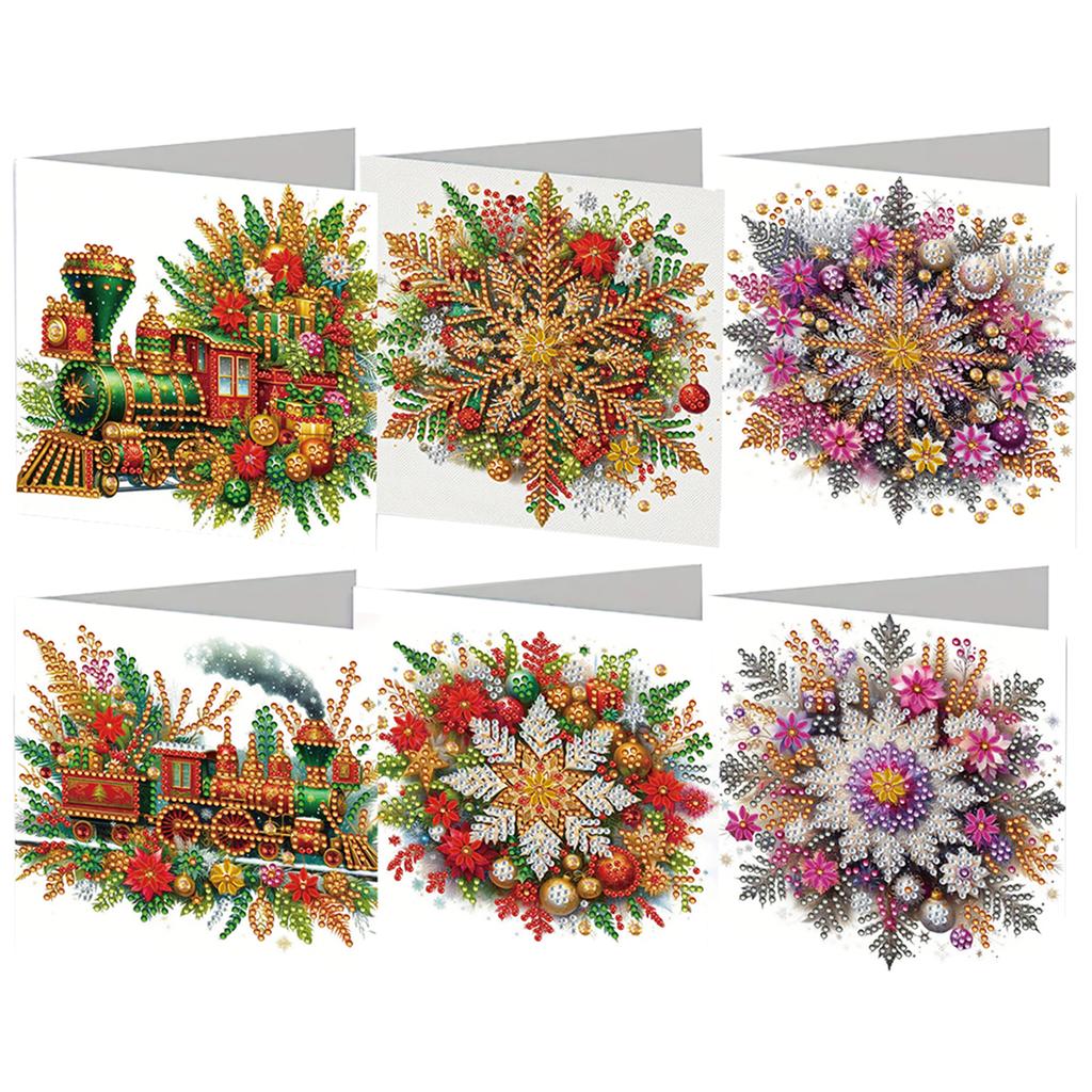 6PCS DIY Diamond Painting Greeting Card Set Diamond Art Greeting Cards Diamond Art Handmade Cards Congratulations Cards & Gifts