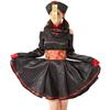 Retro Embroidery Pattern Halloween Dress Female Vampire Zombie Cosplay Outfit