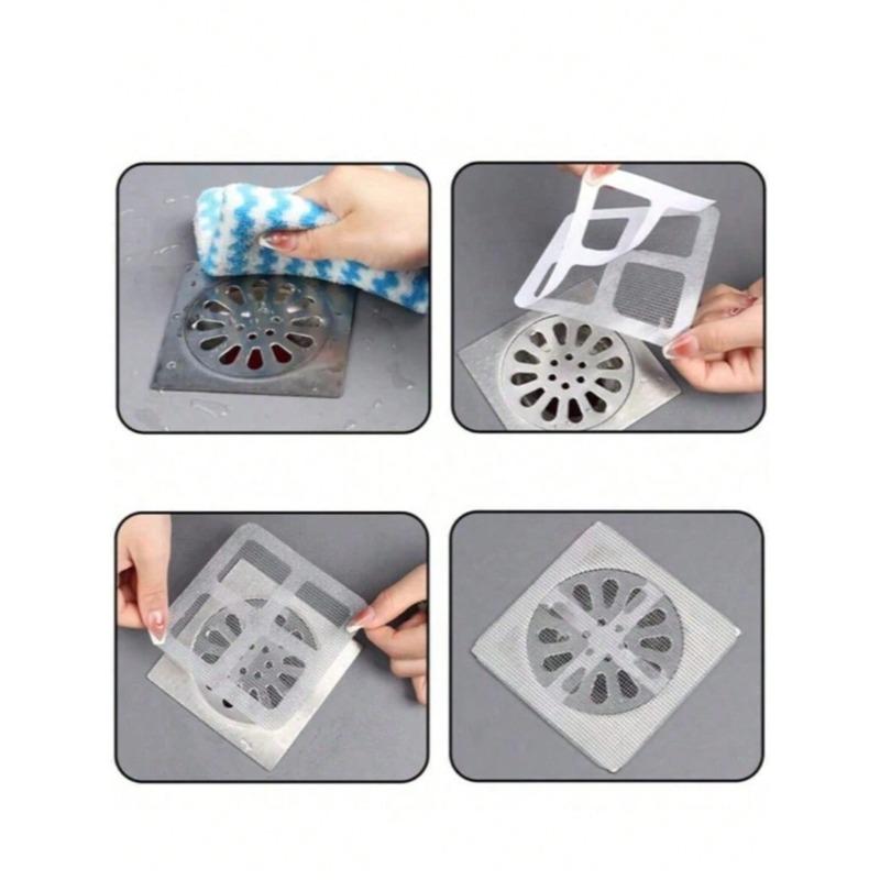 Disposable Bathroom Sink Hair Catcher, Self-Adhesive Drain Cover, Reusable Shower And Bathtub Hair Catcher, Easy To Install Drain Filter Stickers