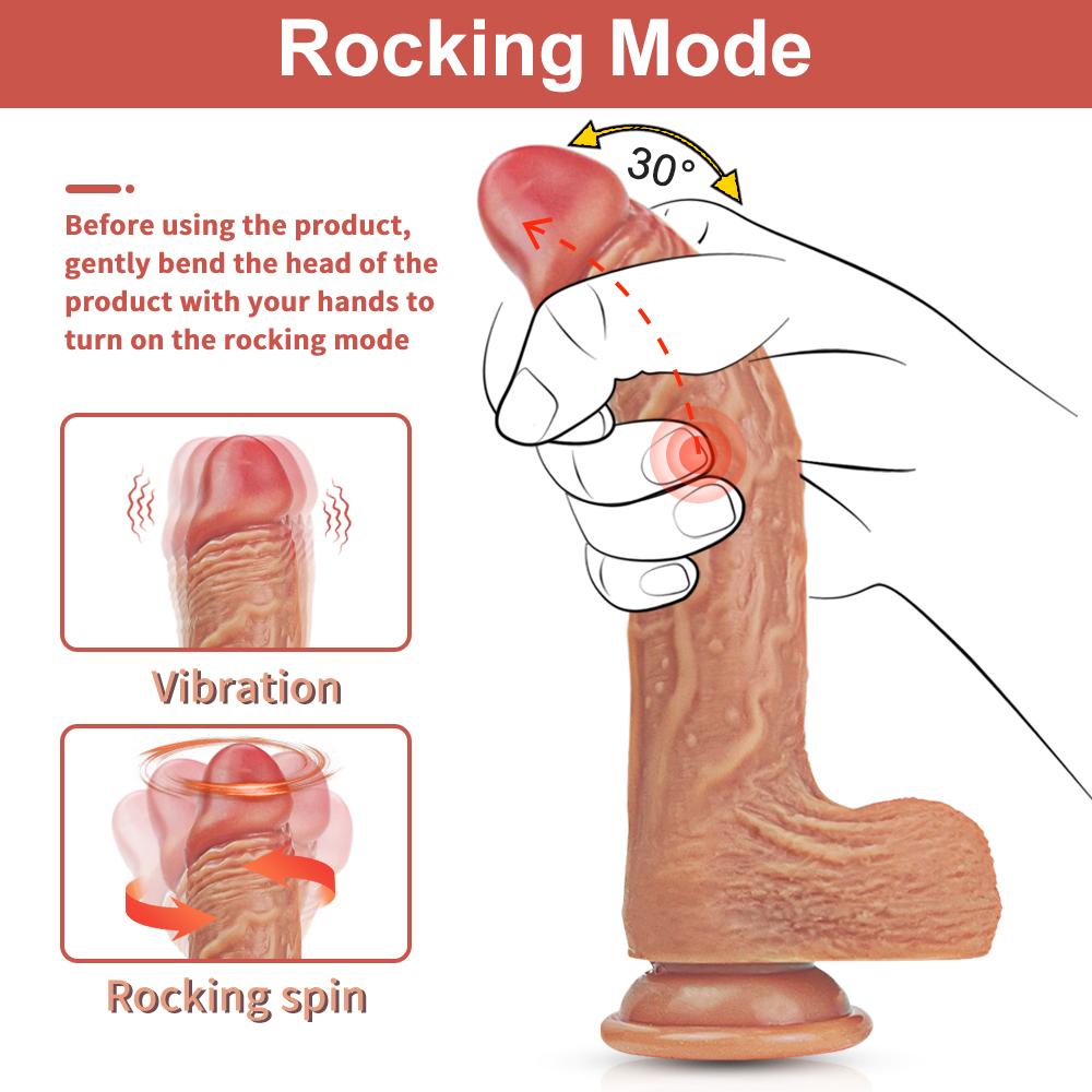 Spina anale con vibratore realistico per vibratore con 9 vibrazioni e 9 modalità telescopiche per donna, giocattolo sessuale con aspirazione per silicone liquido Paly a mani libere