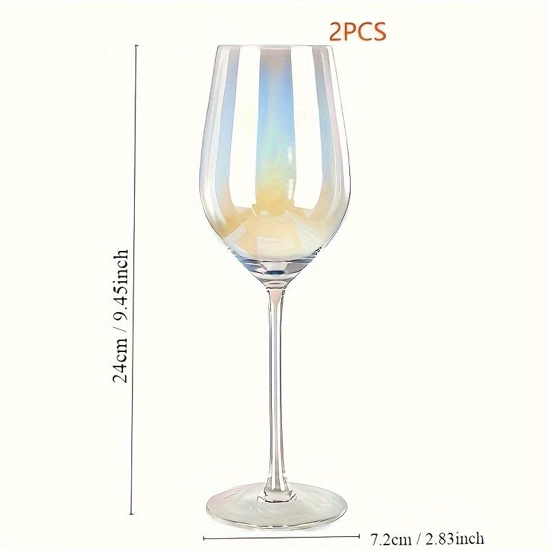 2pcs Glasses Glass Cup Wine Glasses Nordic Style Crystal Glass U-type Decanter Household Rainbow Wine Decanter Kitchen Supplies