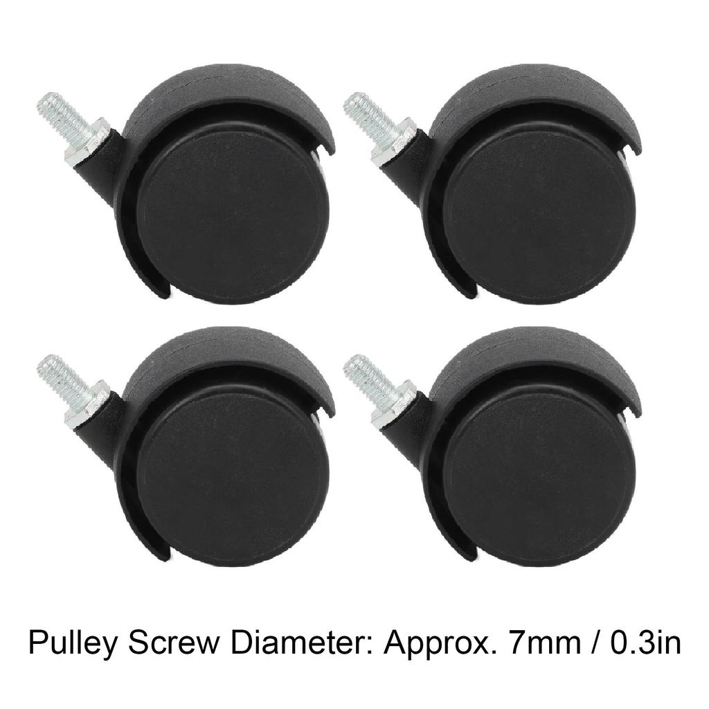 4pcs Swivel Caster Wheels 360 Degree Rolling Uniform Force Double Wheel Design Caster Wheels for Desks Cabinets Shelves