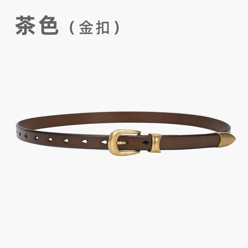 

First Layer Cowhide Women S Belt Retro Buckle Leather Belt Women S Decorative Jeans Coat Suit Belt 105cm